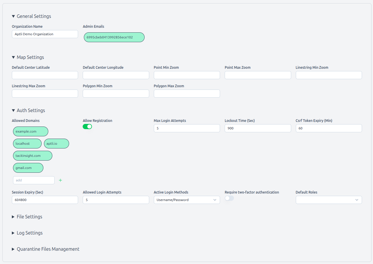 App Settings Overview